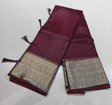 Tissue Silk Saree - Elegant Designer Festive Wear 5 Pcs Set