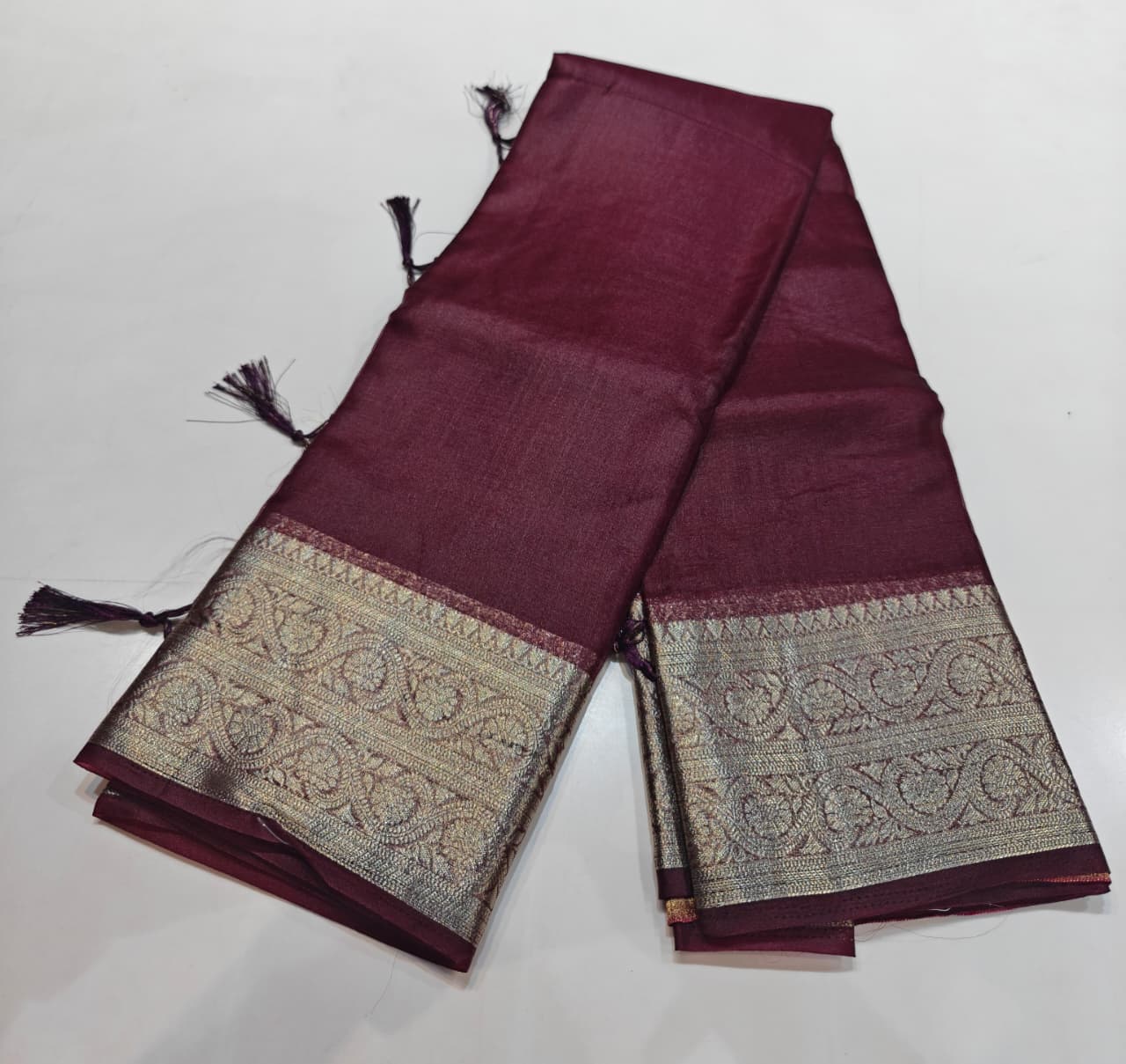 Tissue Silk Saree - Elegant Designer Festive Wear 5 Pcs Set