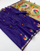 RajMata Series Jamdani Cotton Saree with Zari Border