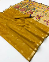 Tapti Cotton Saree with Jamdani Weaving & Zari Border-6 Pcs Set