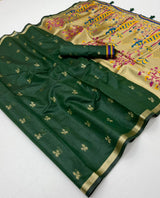 Tapti Cotton Saree with Jamdani Weaving & Zari Border-6 Pcs Set