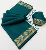 Tapti Cotton Saree with Jamdani Weaving & Zari Border-6 Pcs Set