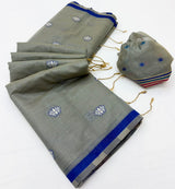 Tapti Cotton Saree - Jamdani Weaving Border & Pichwai Pallu-6 Pcs Set.