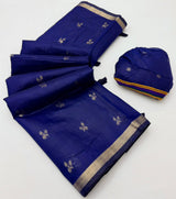 Tapti Cotton Saree with Jamdani Weaving & Zari Border-6 Pcs Set