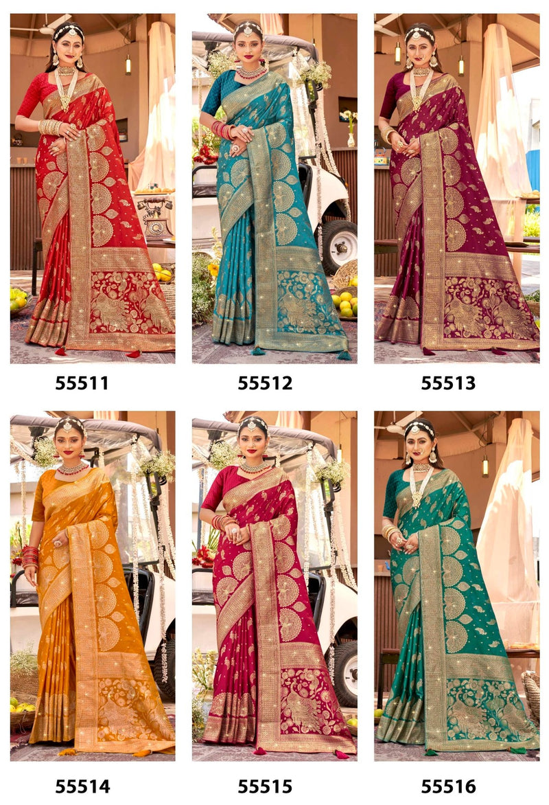 Lifestyle Tarang Silk Vol-09 – Kanchi Silk Fancy Saree with Mor Design & Rich Pallu (6 Pcs Set) – M.R. Saree Emporium