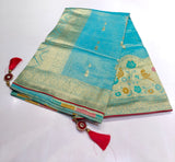 Heavy Tissue Silk Saree with Elegant Traditional Design- 6 Pcs Set