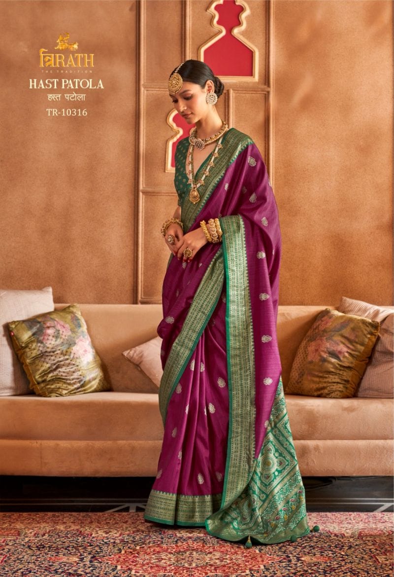 Trirath Hast Patola Mercerizer Sigma Silk Saree - M.R. Saree Emporium