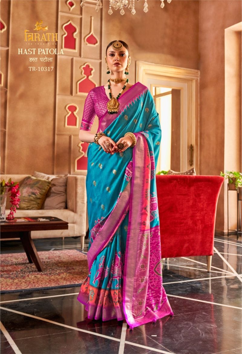 Trirath Hast Patola Mercerizer Sigma Silk Saree - M.R. Saree Emporium
