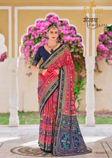 Trirath Miraaya Pink Traditional Print Mercerized Sigma Silk Saree D.No TR-10457 (Single Piece) – M.R. Saree Emporium