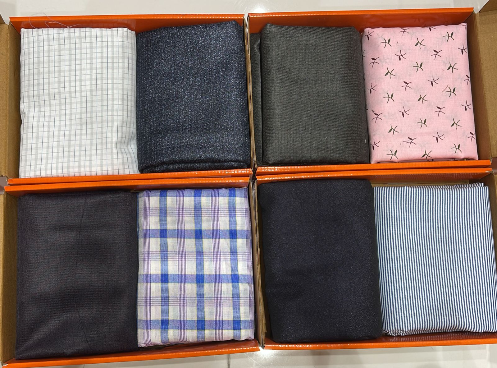 UJ Premium Shirting & Suiting Fabric Combo Set - 2 Pcs Unstitched Fabric Wholesale