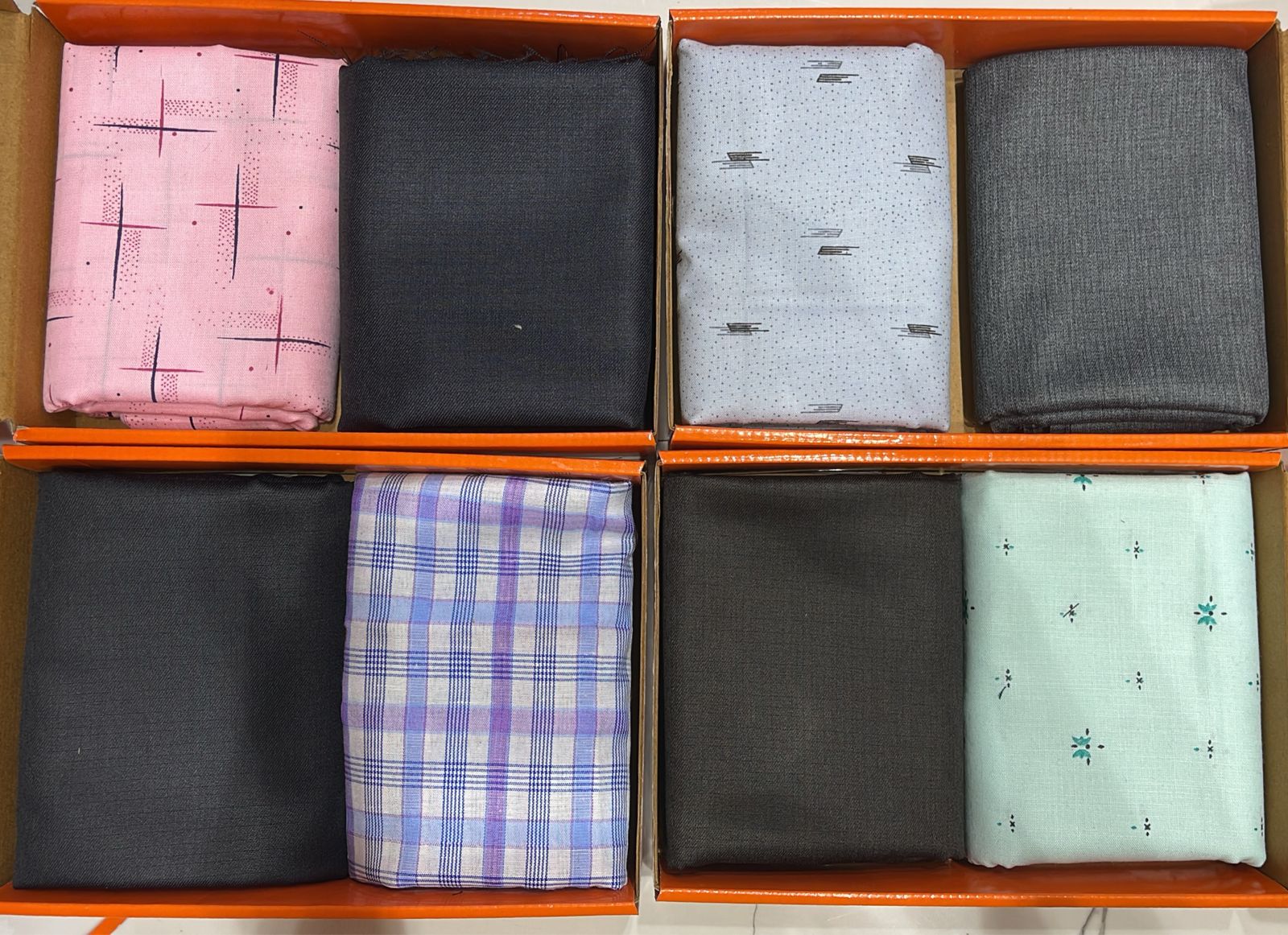 UJ Premium Shirting & Suiting Fabric Combo Set - 2 Pcs Unstitched Fabric Wholesale