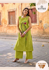 Mittoo Udaan Dhabu Cotton Kurti Pant Set 6 Pcs Wholesale
