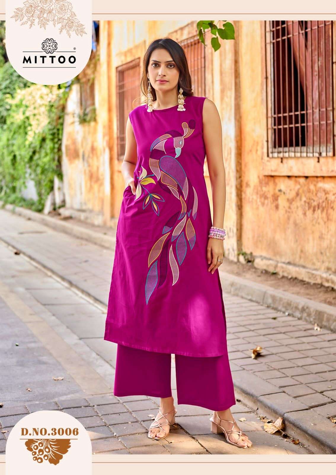 Mittoo Udaan Dhabu Cotton Kurti Pant Set 6 Pcs Wholesale