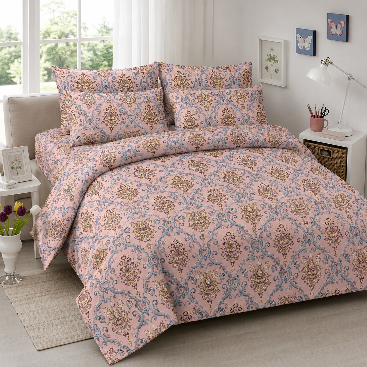 Universe Classic Printed Double Bedsheet