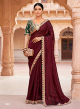 Vallabhi Prints Krishnakali Fancy Saree with Embroidery Stitched Ready Blouse – M.R. Saree Emporium (4 Pcs Set)