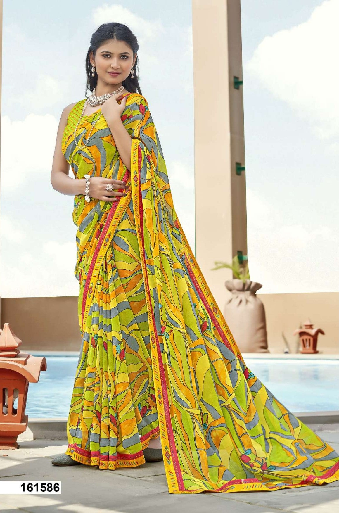 Vallabhi Mona Fancy Printed Saree – Premium Soft Fabric with Designer Border -M.R. Saree Emporium