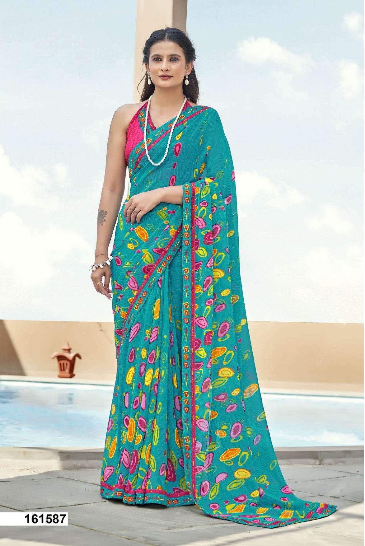 Vallabhi Mona Fancy Printed Saree – Premium Soft Fabric with Designer Border -M.R. Saree Emporium