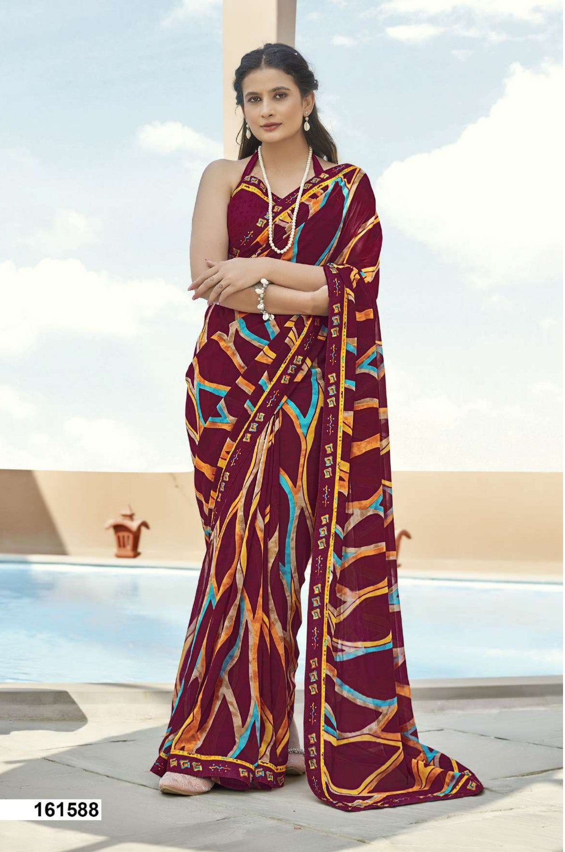Vallabhi Mona Fancy Printed Saree – Premium Soft Fabric with Designer Border -M.R. Saree Emporium