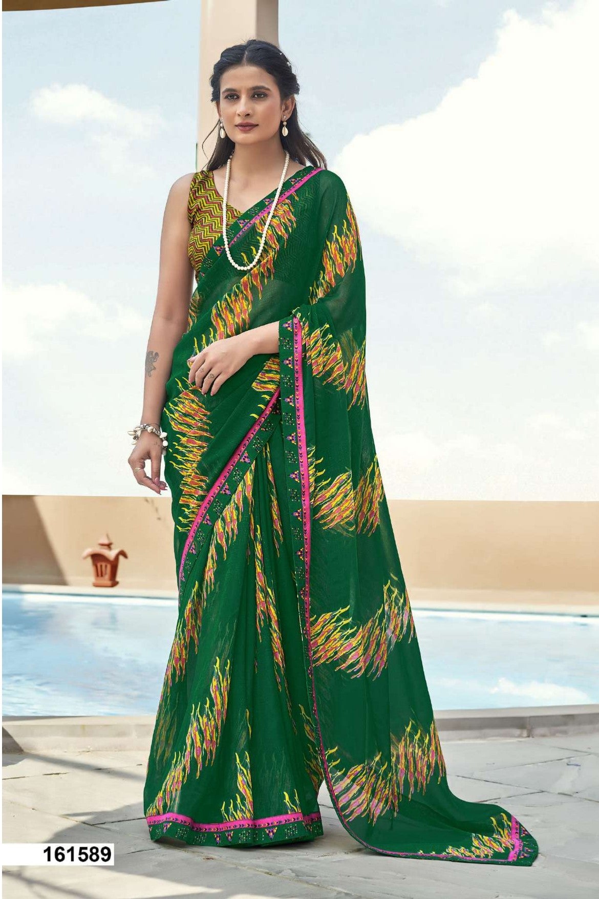 Vallabhi Mona Fancy Printed Saree – Premium Soft Fabric with Designer Border -M.R. Saree Emporium