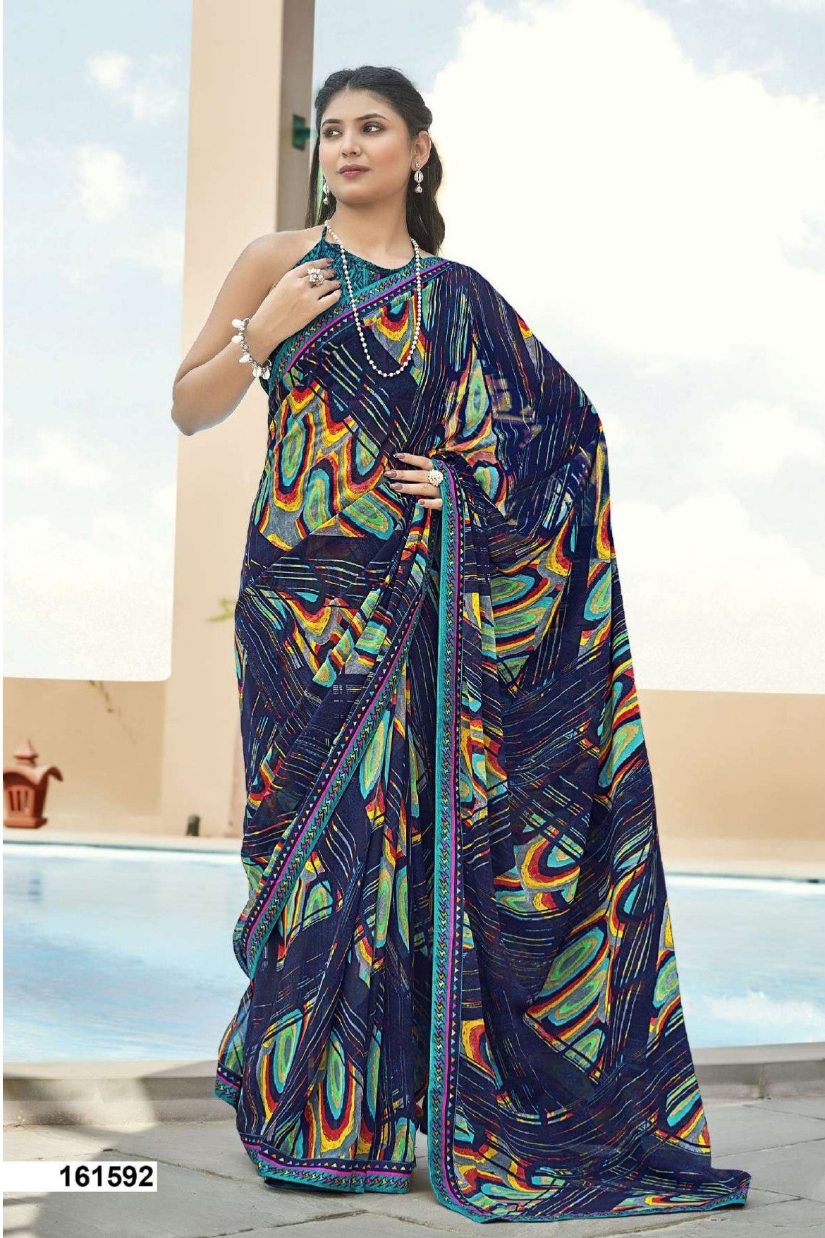 Vallabhi Mona Fancy Printed Saree – Premium Soft Fabric with Designer Border -M.R. Saree Emporium