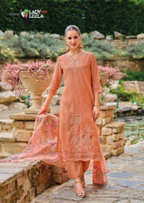 VARNIKA-2 Designer Organza Embroidered Suit Set with Digital Print Dupatta -4 Pcs Set -M.R. Saree Emporium