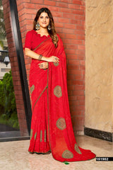 Vedakshi Fancy Print Saree – Swarovski Work M.R. Saree Emporium