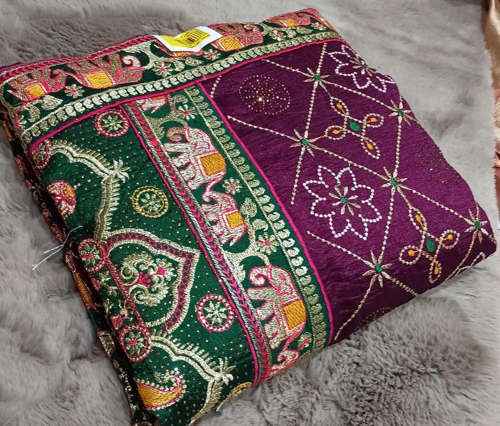 Vichitra Silk Fancy Work Saree with Fancy Border Set of 5 pcs – M.R. Saree Emporium