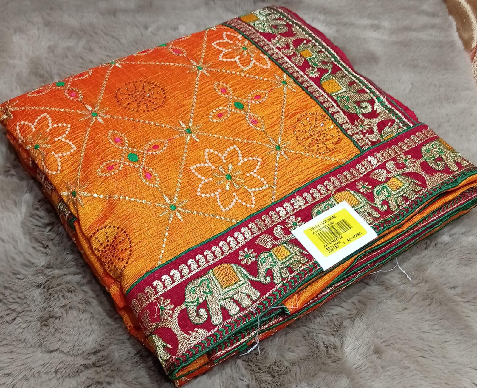 Vichitra Silk Fancy Work Saree with Fancy Border Set of 5 pcs – M.R. Saree Emporium