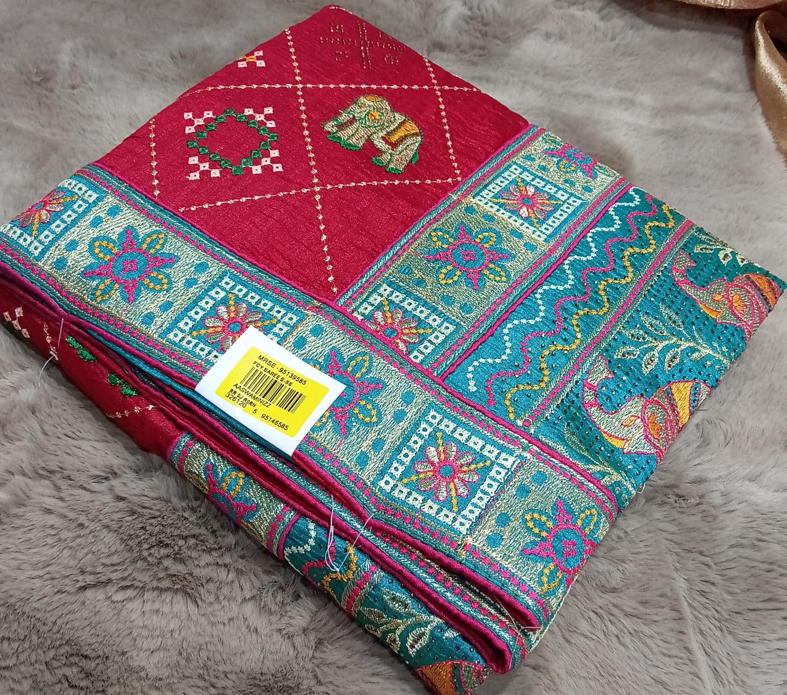 Vichitra Silk-01 Fancy Work Saree with Fancy Border – Set of 4 - M.R. Saree Emporium