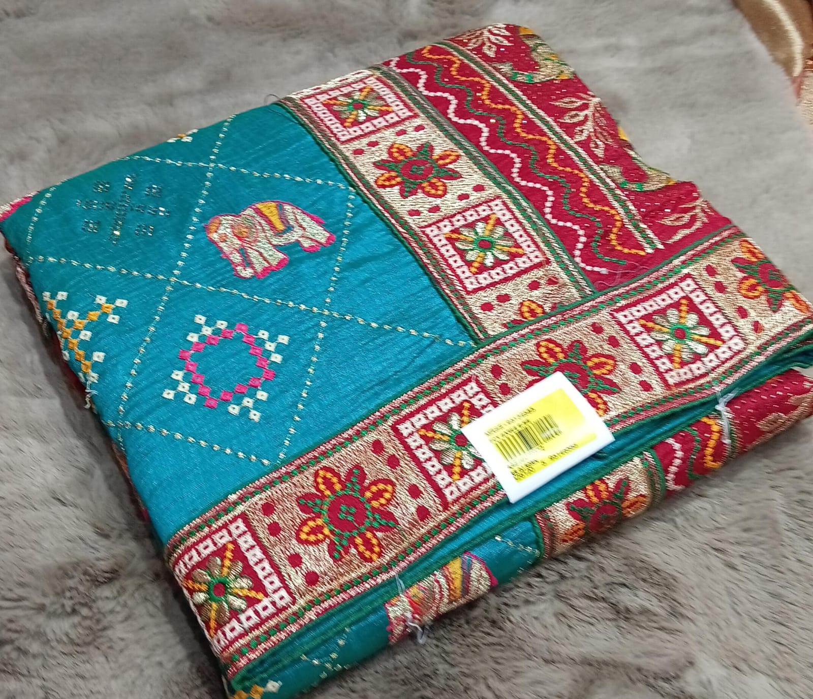 Vichitra Silk-01 Fancy Work Saree with Fancy Border – Set of 4 - M.R. Saree Emporium