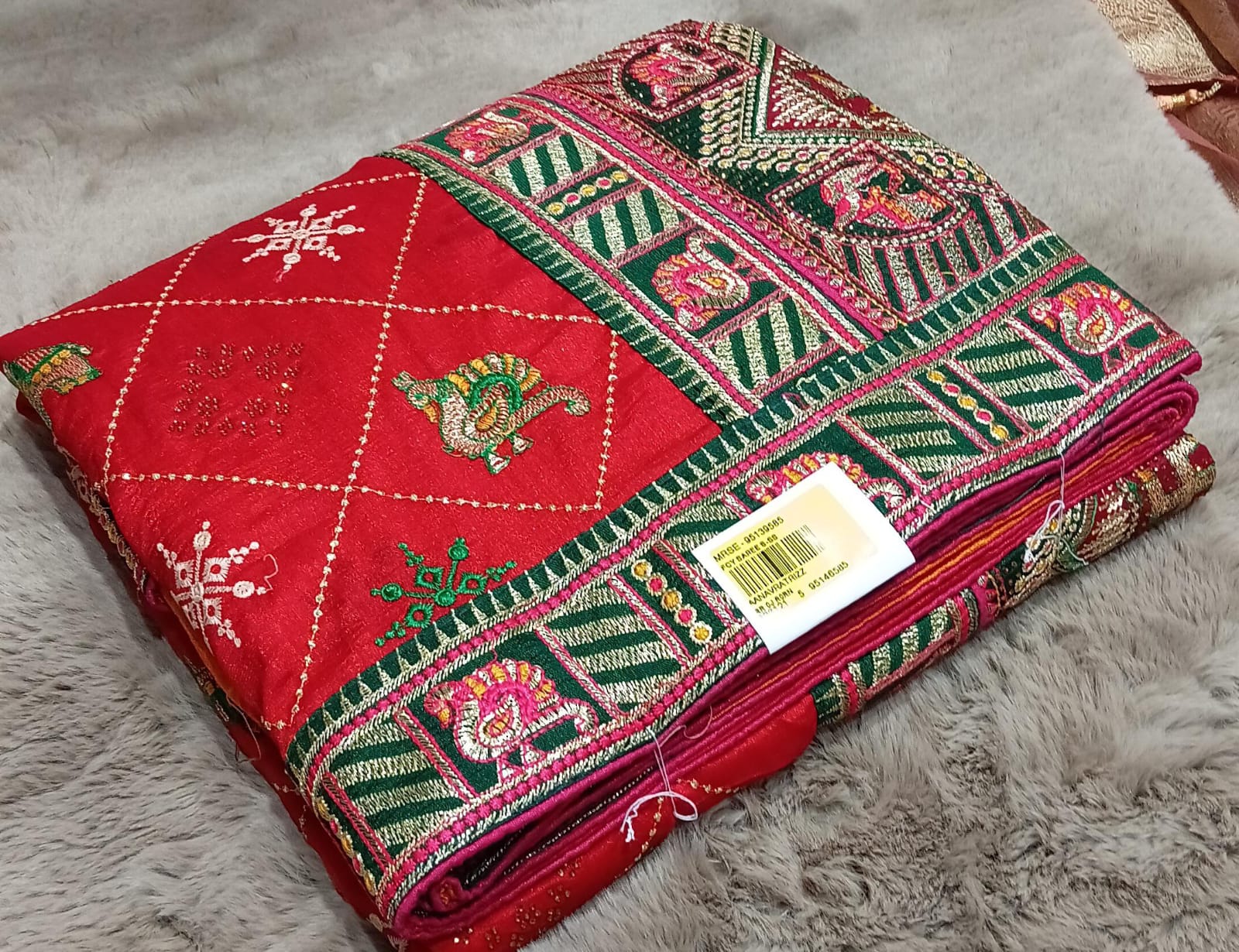 Vichitra Silk Fancy Work Saree with Fancy Border – Set of 4 - M.R. Saree Emporium