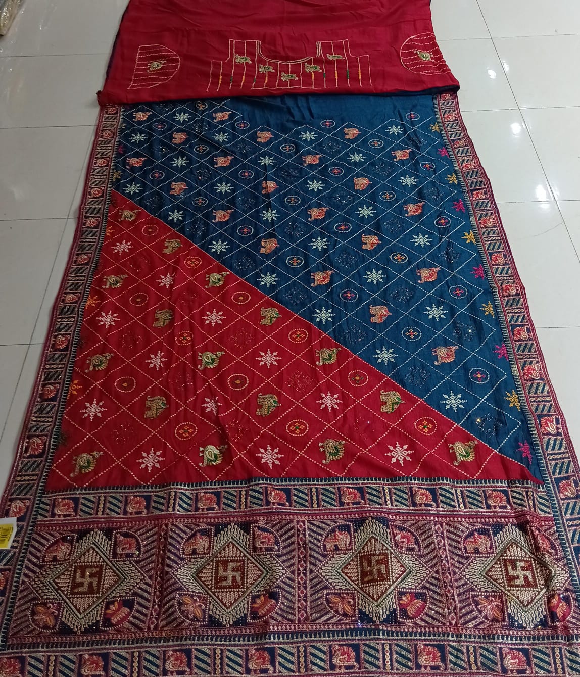 Vichitra Silk Fancy Work Saree with Fancy Border – Set of 4 - M.R. Saree Emporium