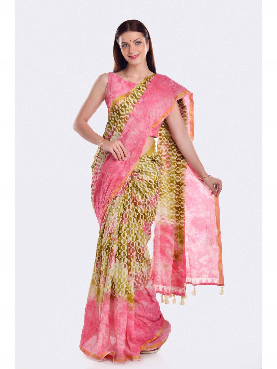 Mono Poley Viscose Mul Batik Saree Premium Viscose 9 PCS Set-M.R. Saree Emporium
