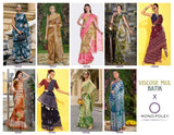 Mono Poley Viscose Mul Batik Saree Premium Viscose 9 PCS Set-M.R. Saree Emporium