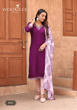 WOOGLEE Sagaai Vol 2 Viscose Kurti Set - 6 PCS Set