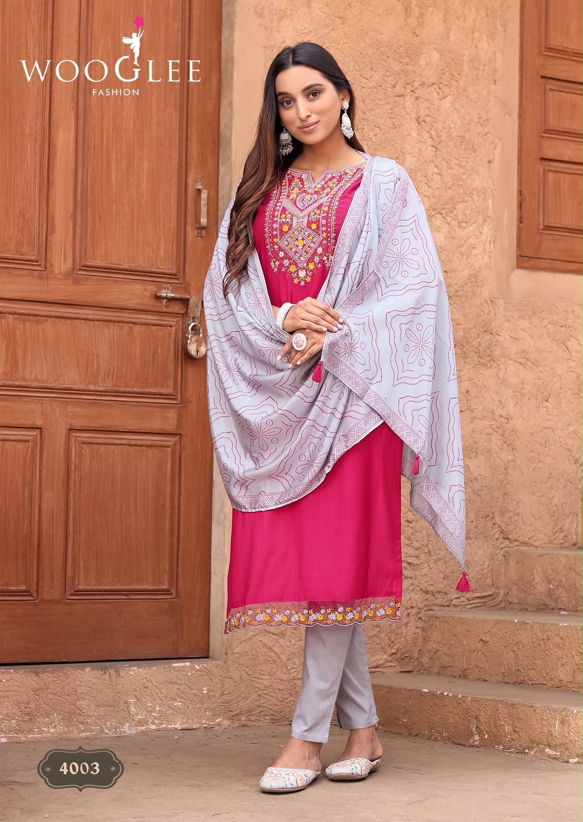 WOOGLEE Sagaai Vol 2 Viscose Kurti Set - 6 PCS Set