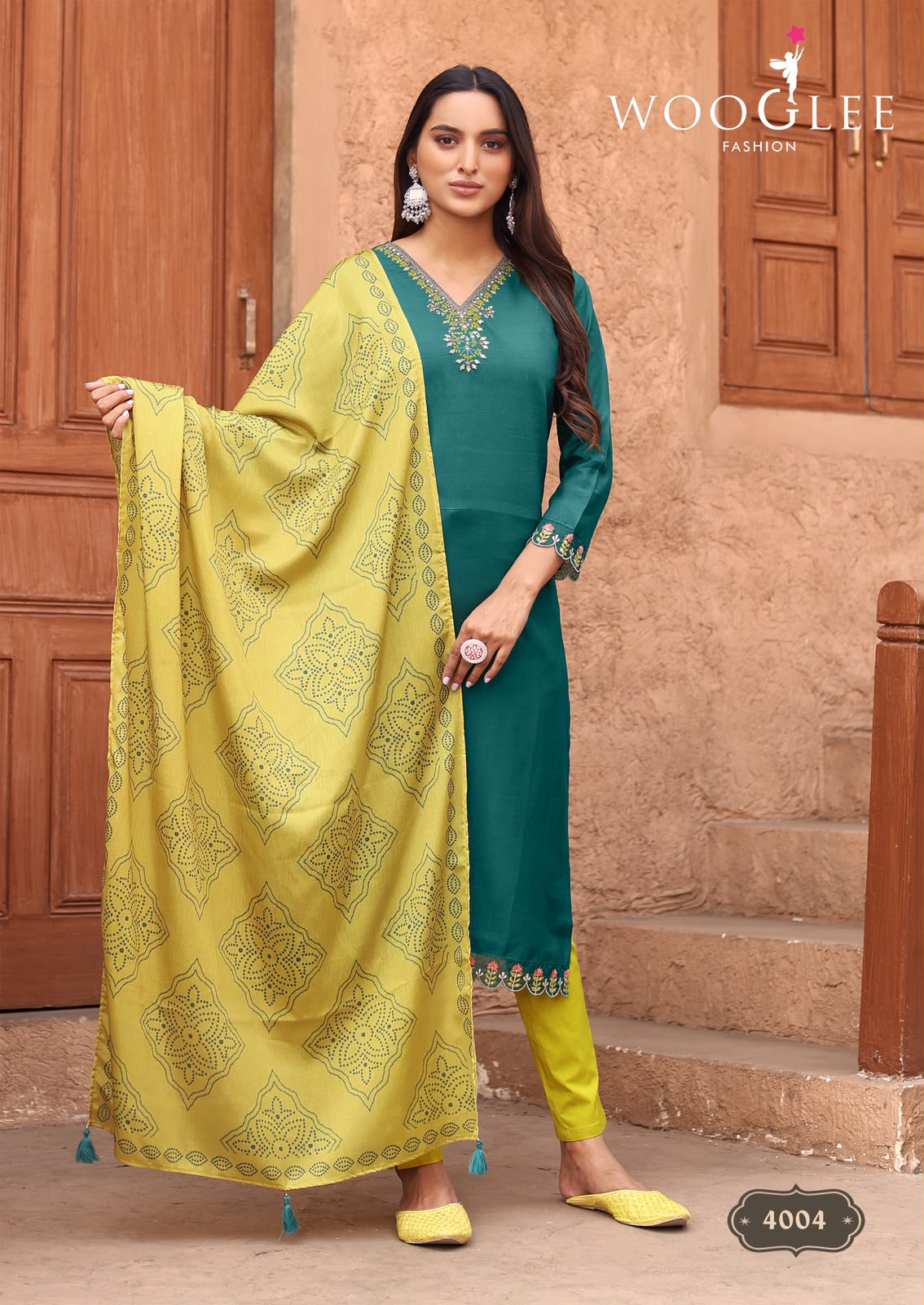 WOOGLEE Sagaai Vol 2 Viscose Kurti Set - 6 PCS Set