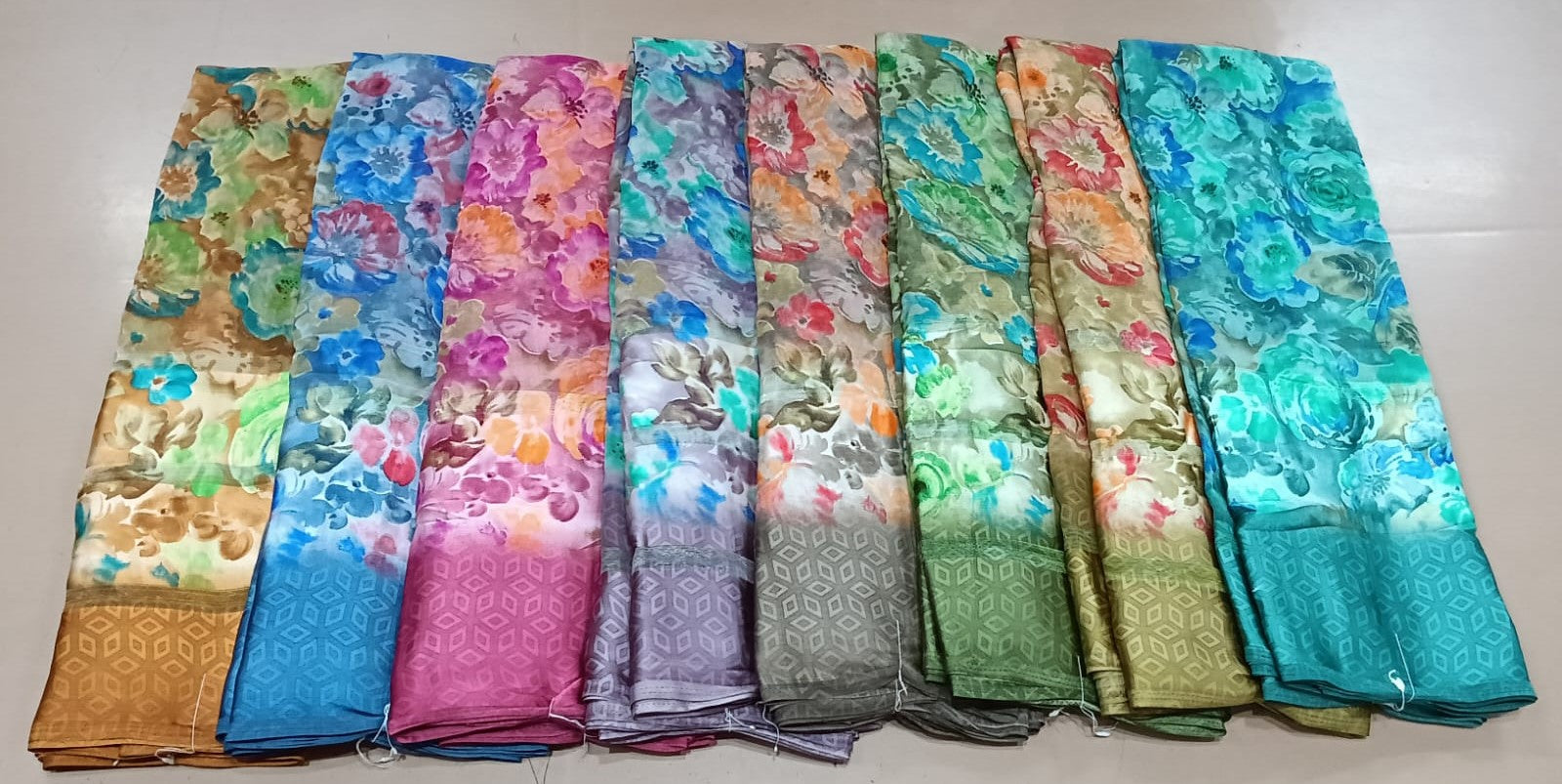 Weightless Fancy Floral Printed Saree – 8 Pcs Set M.R.Saree Emporium