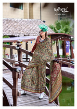 RajPath Ajrakh Satin Silk Saree 7 Pcs Set