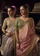 Kira Kesha Pure Viscose Tissue Saree with Handworked Pallu 5 Pcs Set