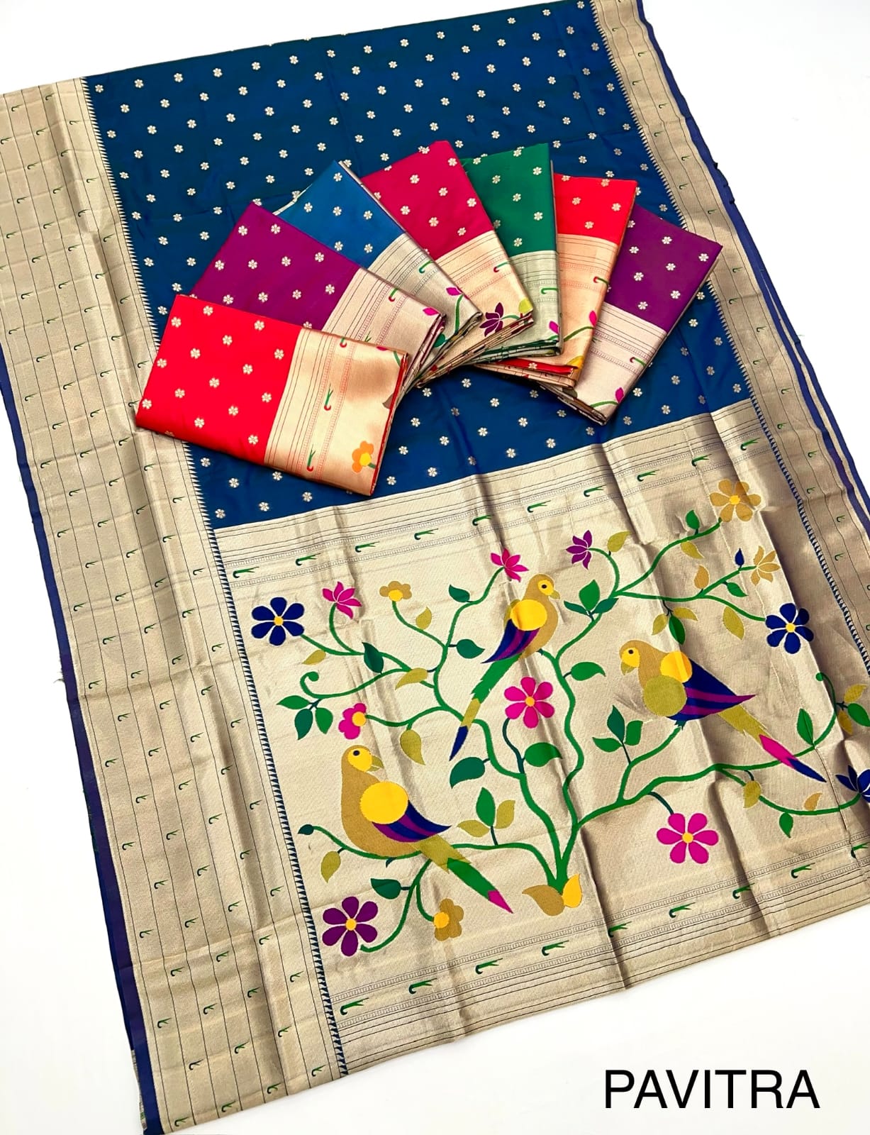 RajPath Fabrics Pavitra Paithani Pure Paithani Silk Saree - Zari Weaving