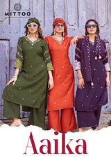 MITTOO Aaika Viscose Weaving Khatli Handwork 6 Pcs Set
