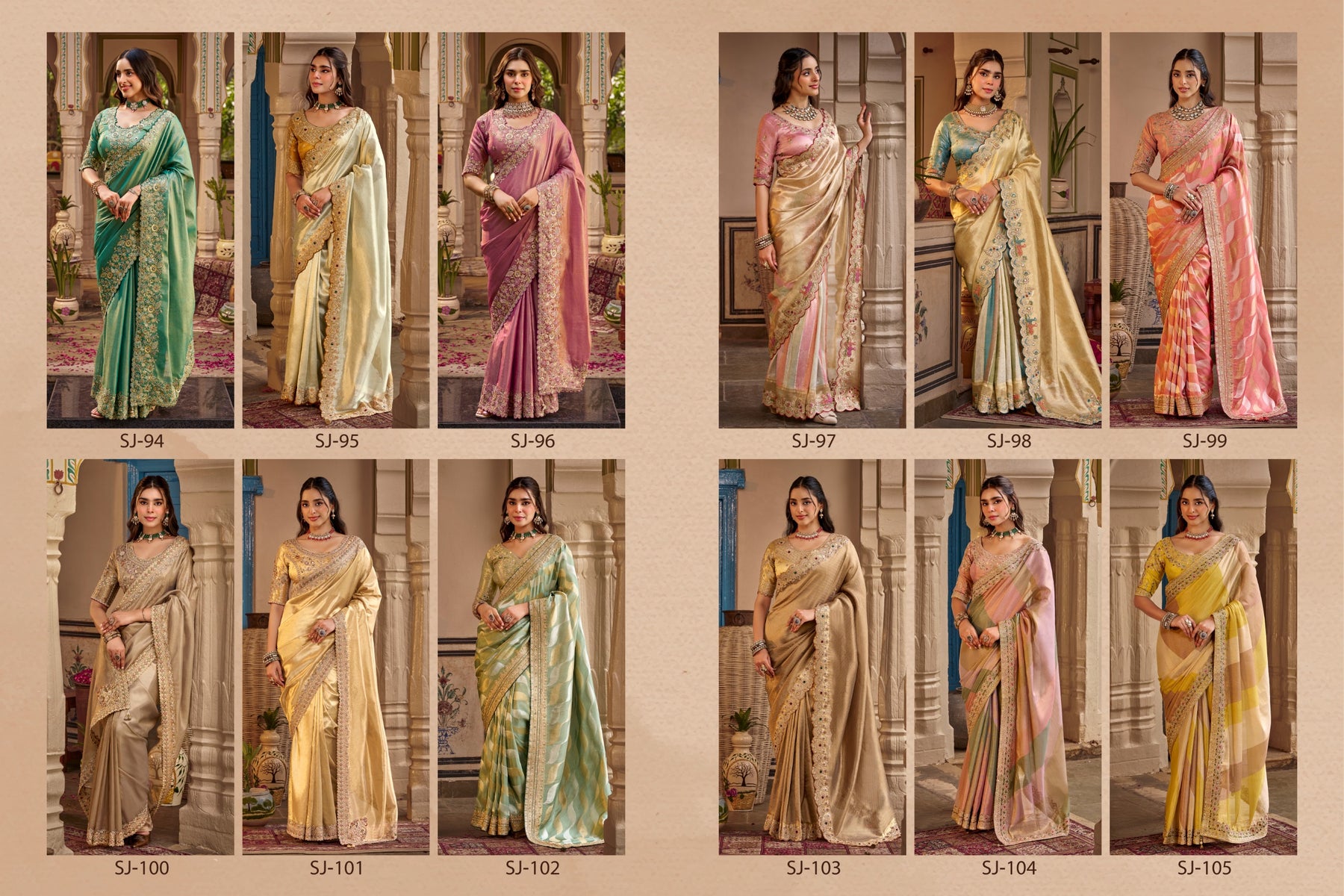 Sajode Riddhi Fancy Pure Fabric Designer Saree 12 Pcs Set