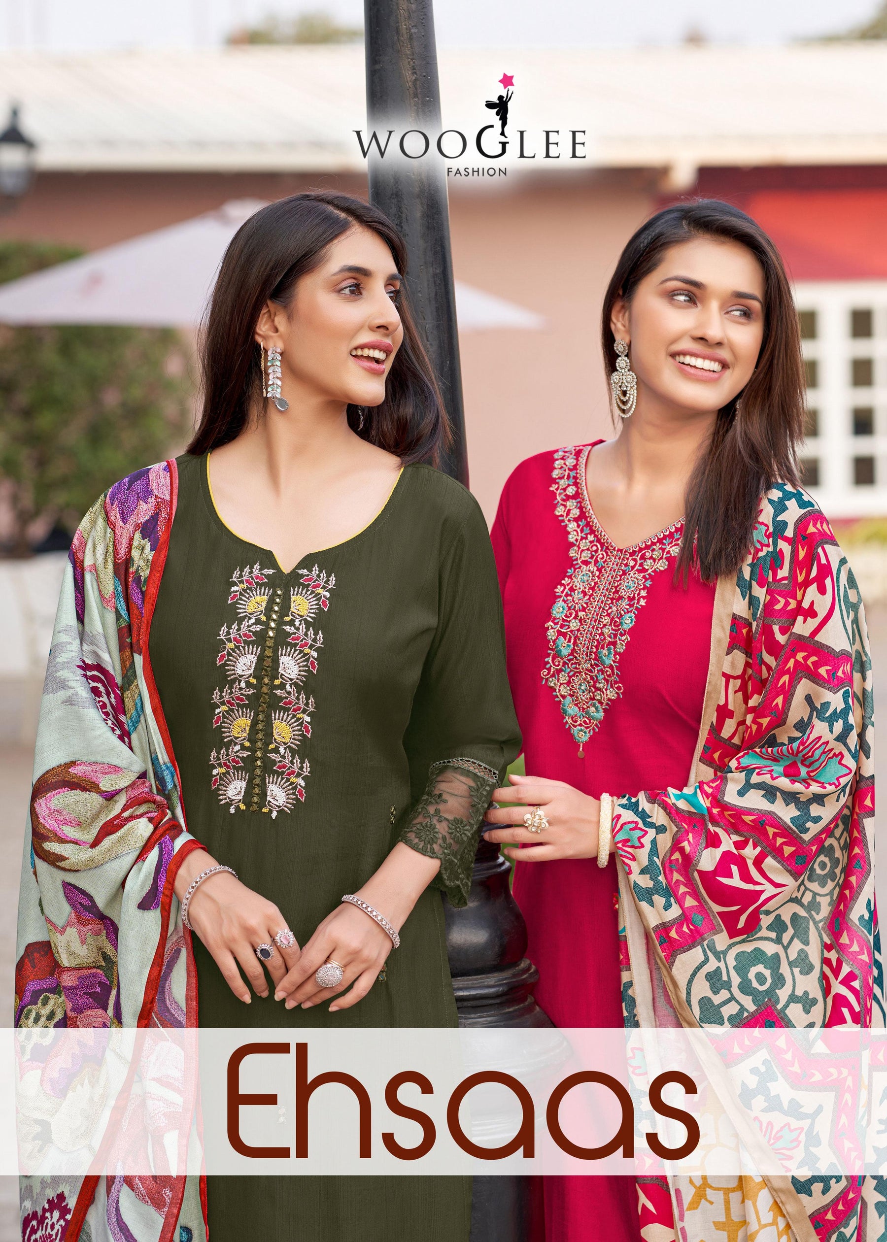 Wooglee Ehsaas 6 Pcs Set Viscose Weaving Suit with Thread & Handwork and Pure Muslin Dupatta - M.R. Saree Emporium