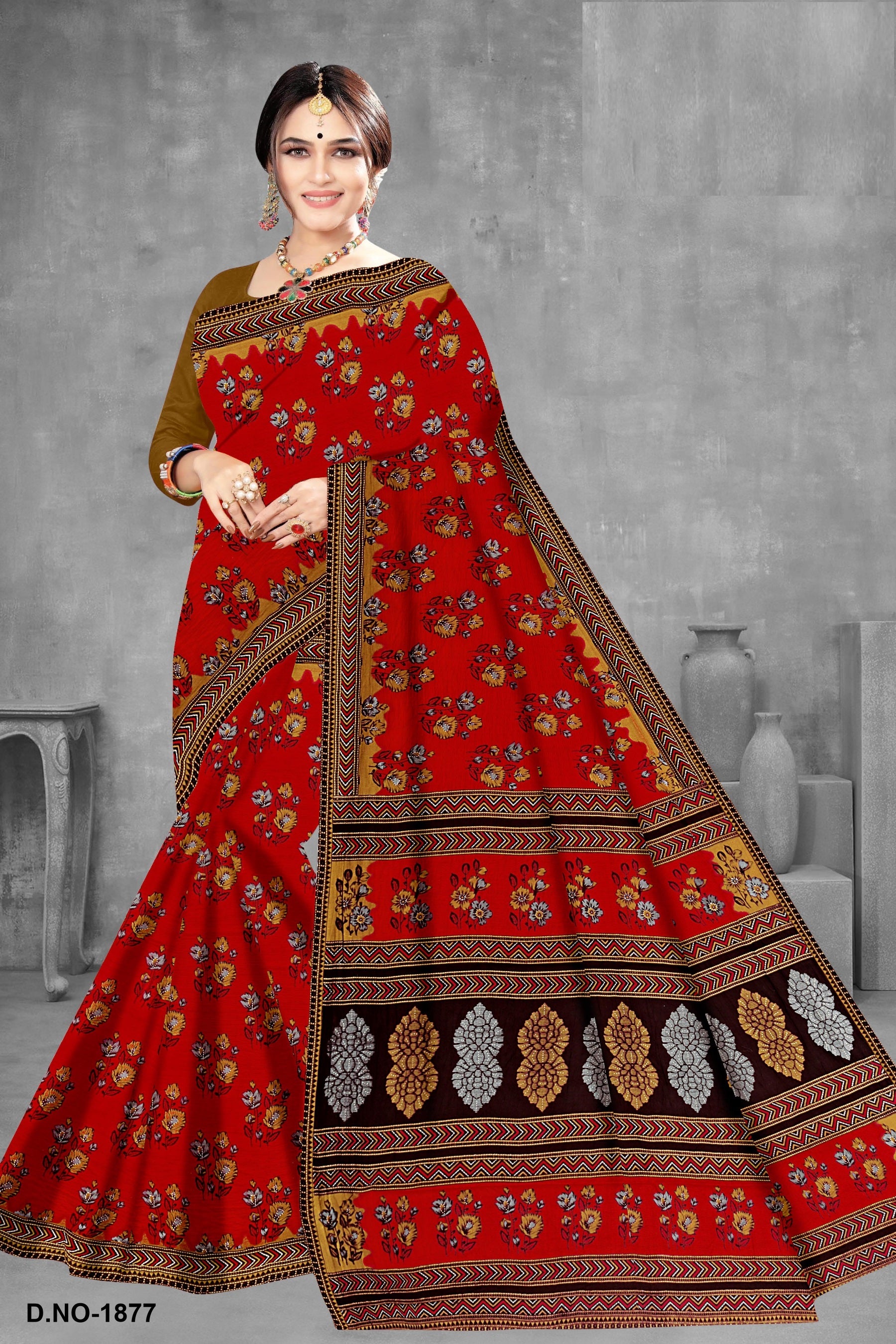 Fancy Printed Cotton Saree – Zara Cotton-M.R. Saree Emporium