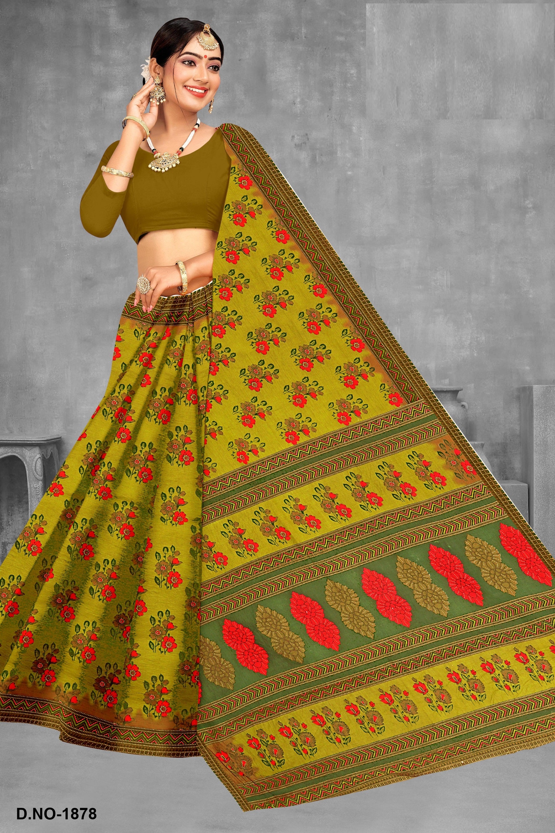 Fancy Printed Cotton Saree – Zara Cotton-M.R. Saree Emporium