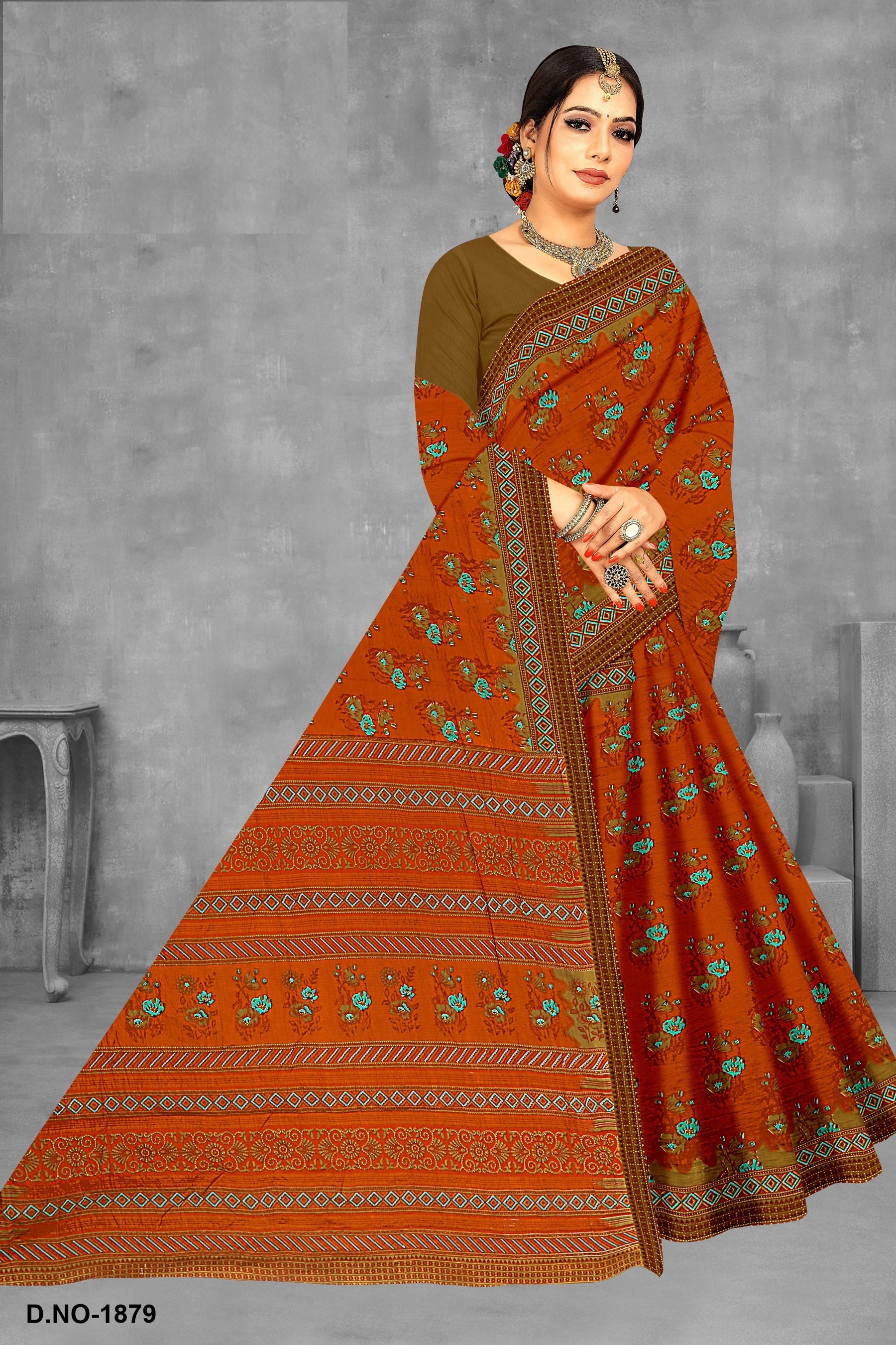 Fancy Printed Cotton Saree – Zara Cotton-M.R. Saree Emporium