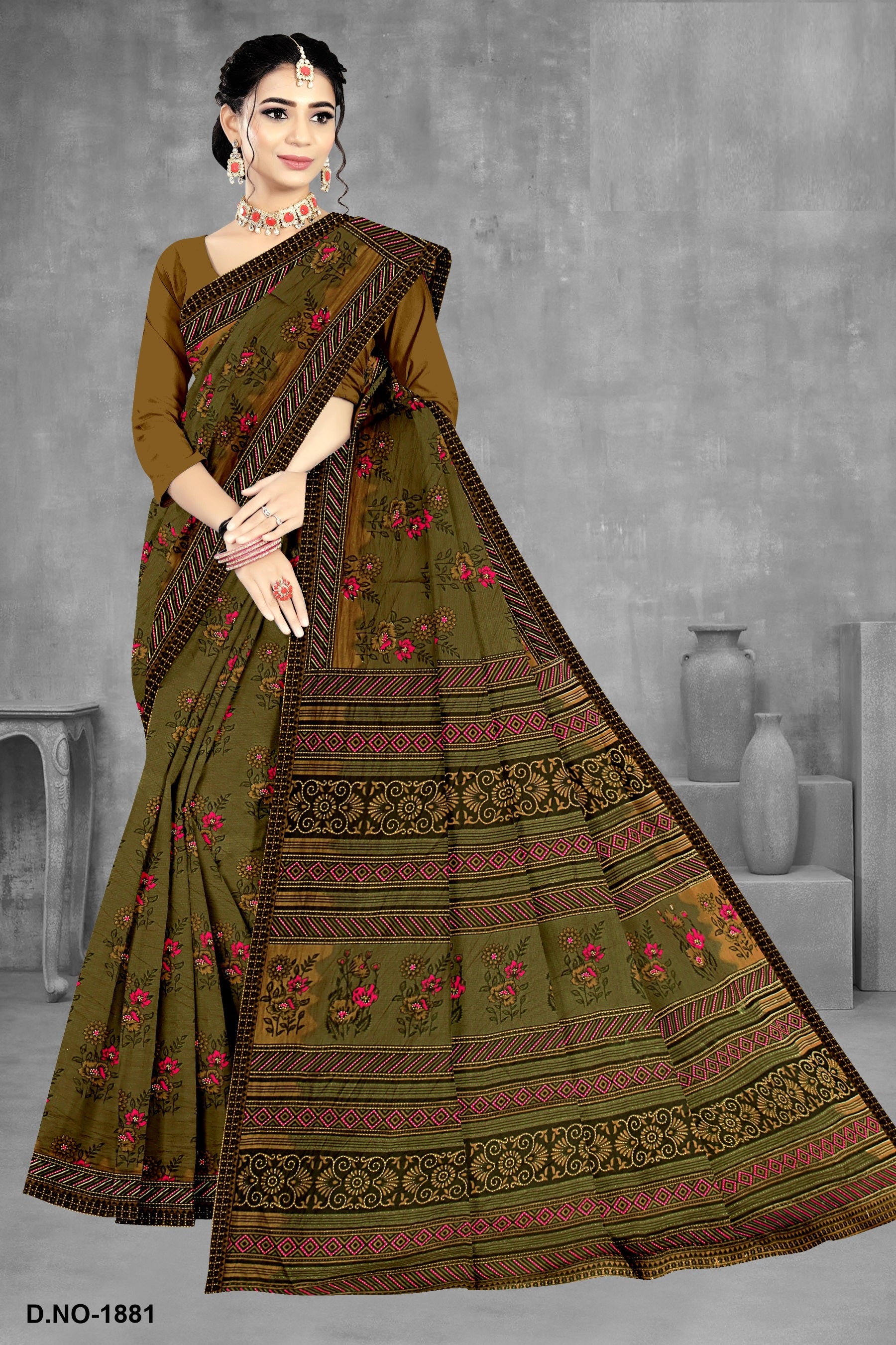 Fancy Printed Cotton Saree – Zara Cotton-M.R. Saree Emporium