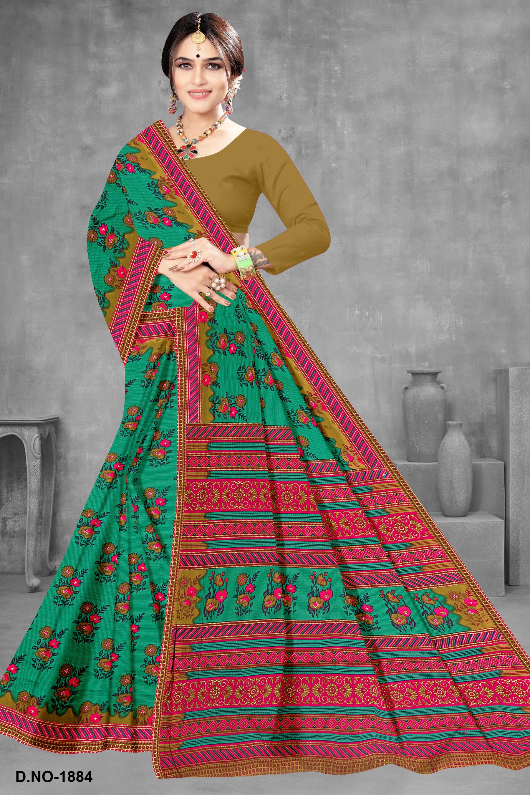 Fancy Printed Cotton Saree – Zara Cotton-M.R. Saree Emporium