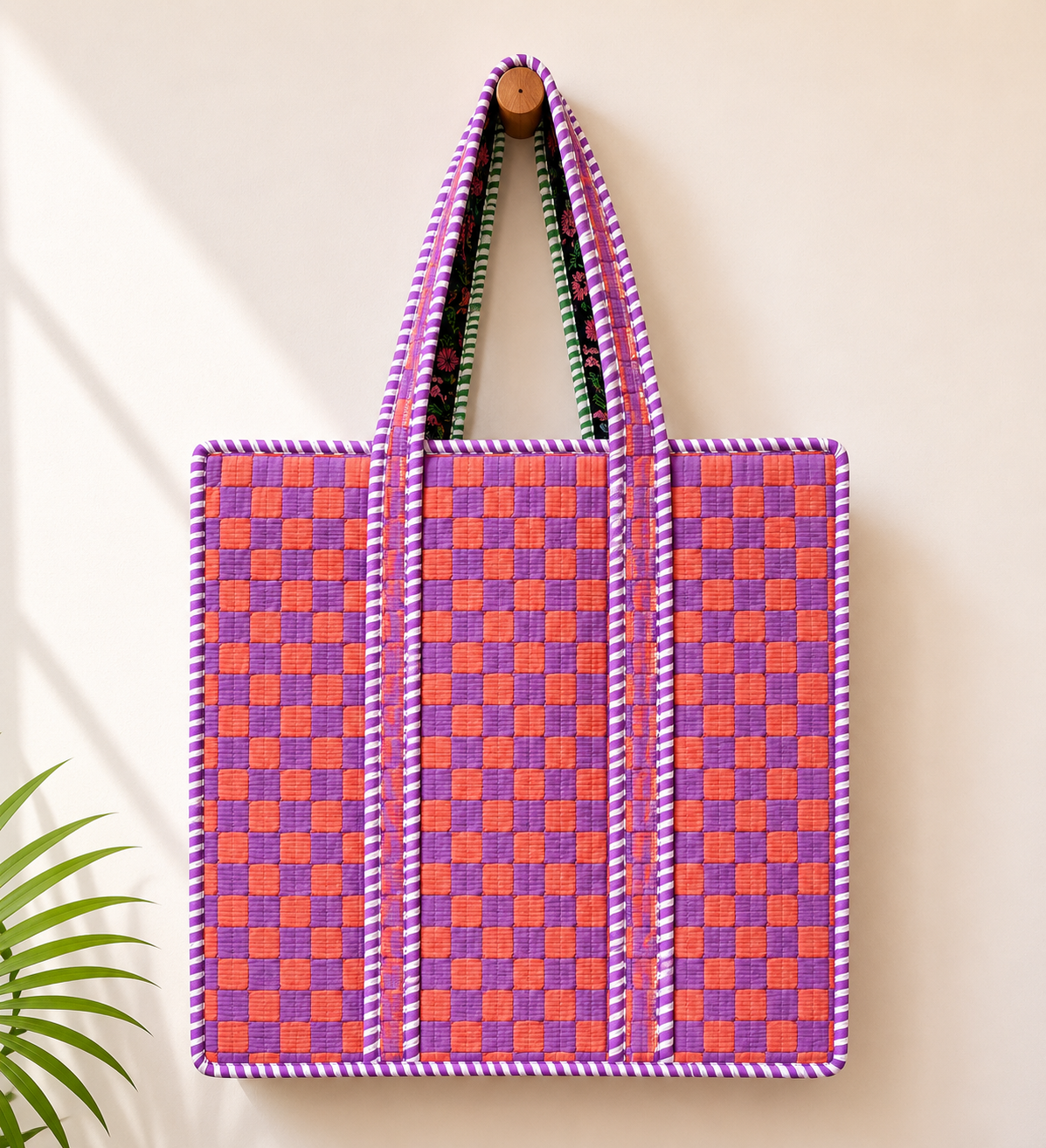 Cotton Zipper-06 Tote Bag - Pure Hand Block Print - Exclusive Design - M.R. Saree Emporium